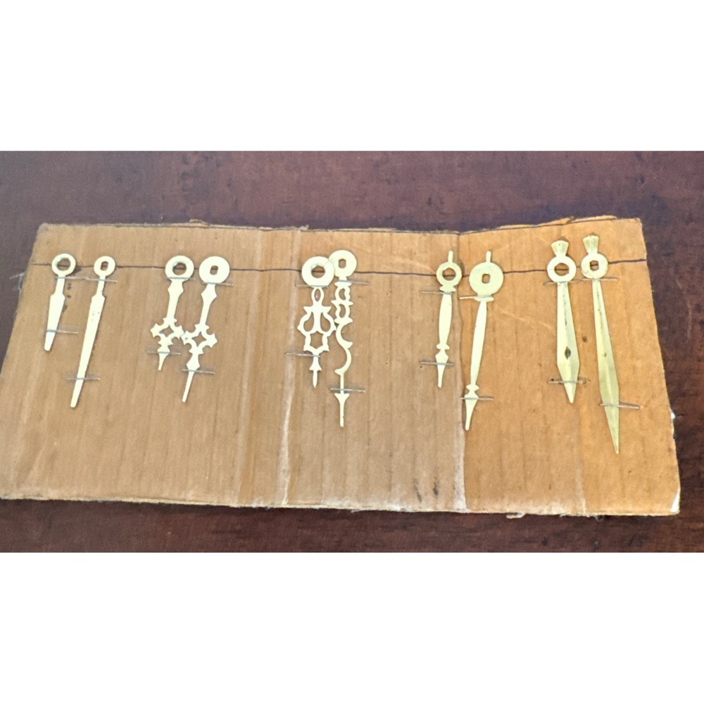 5 Pair Vintage Clock Hands Gold-tone Various Size And Design Lot NOS